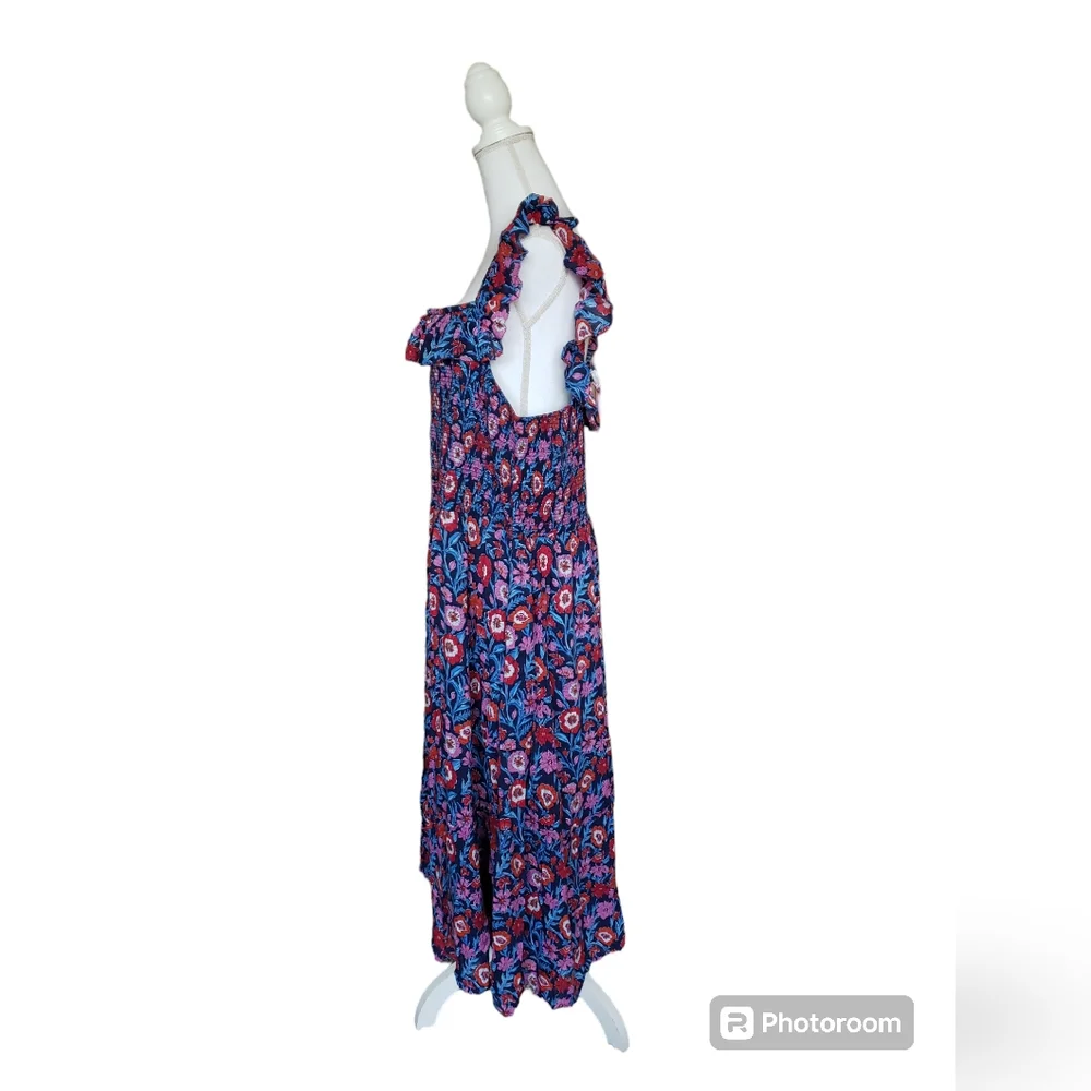 Vineyard Vines Blue and Pink Floral Midi Dress - Picture 2 of 14